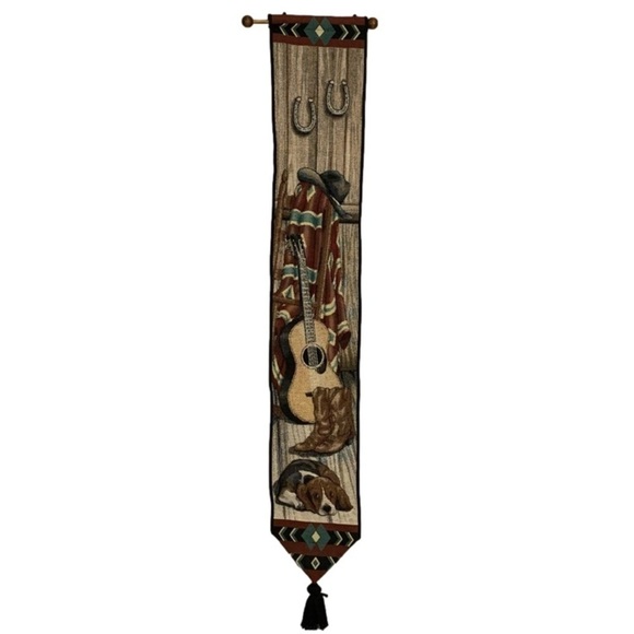 𝅺“OUT West” Western Ranch Scene Narrow Tapestry - Picture 1 of 8